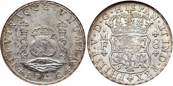 8 Реал Нова Іспанія (1519 - 1821) Срібло Філіп V король Іспанії  (1683-1746)