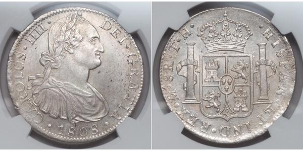 8 Реал Нова Іспанія (1519 - 1821) Срібло Карл IV король Іспанії  (1748-1819)