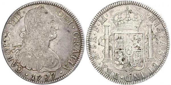 8 Реал Нова Іспанія (1519 - 1821) Срібло Карл IV король Іспанії  (1748-1819)