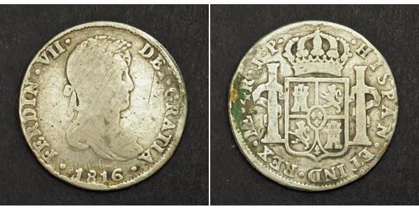 8 Реал Перу Срібло Фердинанд VII король Іспанії (1784-1833)
