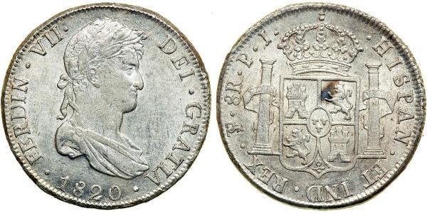 8 Реал Ріо-де-ла-Плата (віце-королівство) (1776 - 1814) / Болівія Срібло Фердинанд VII король Іспанії (1784-1833)