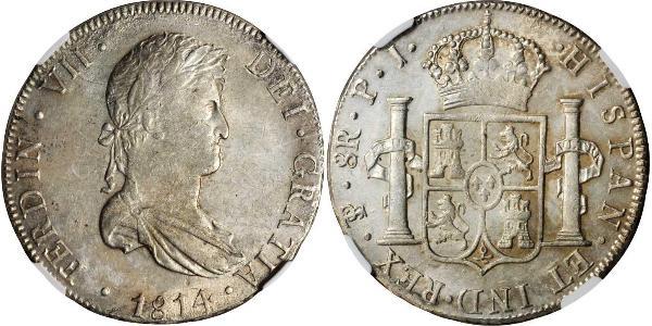 8 Реал Ріо-де-ла-Плата (віце-королівство) (1776 - 1814) / Болівія Срібло Фердинанд VII король Іспанії (1784-1833)