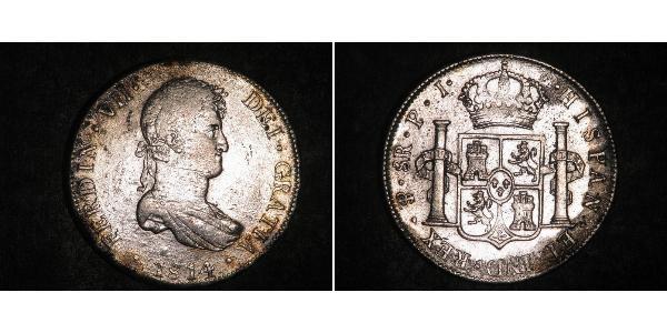8 Реал Ріо-де-ла-Плата (віце-королівство) (1776 - 1814) / Болівія Срібло Фердинанд VII король Іспанії (1784-1833)