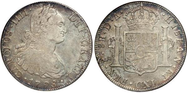 8 Реал Чилі Срібло Карл IV король Іспанії  (1748-1819)
