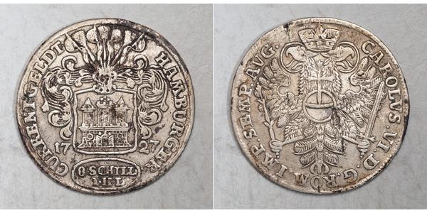 8 Шиллинг Гамбург Серебро Карл VI император Св. Римской империи (1685-1740)