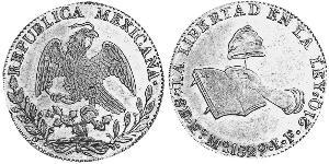 8 Эскудо Second Federal Republic of Mexico (1846 - 1863) Золото 