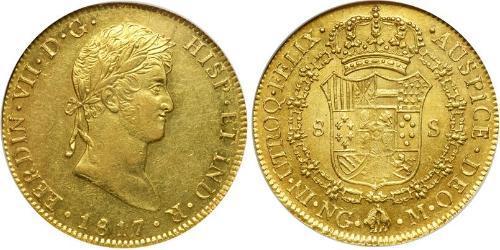 8 Эскудо Гватемала Золото Фердинанд VII король Испании (1784-1833)