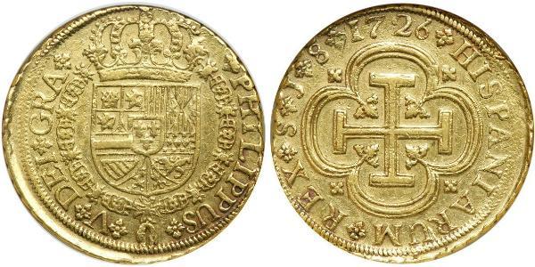 8 Эскудо Испания Золото Филипп V король Испании (1683-1746)