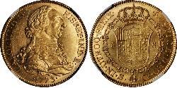8 Эскудо Испанская империя (1700 - 1808) Золото Карл III король Испании (1716 -1788)