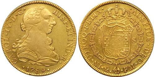 8 Эскудо Новая Испания (1519 - 1821) Золото Карл IV король Испании (1748-1819)