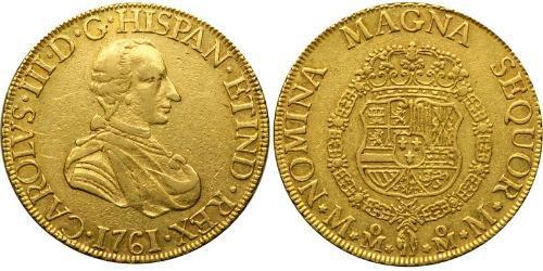 8 Эскудо Новая Испания (1519 - 1821) Золото Карл III король Испании (1716 -1788)