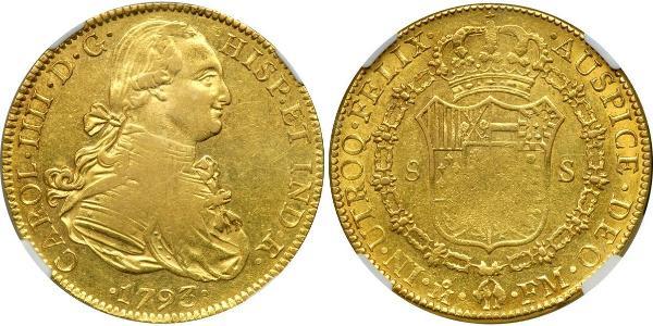 8 Эскудо Новая Испания (1519 - 1821) Золото Карл IV король Испании (1748-1819)