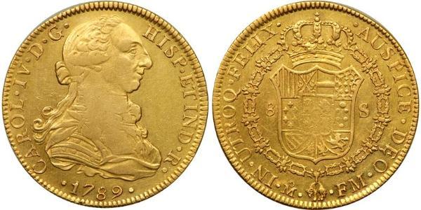 8 Эскудо Новая Испания (1519 - 1821) Золото Карл IV король Испании (1748-1819)