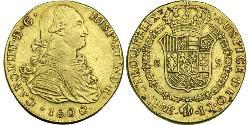 8 Эскудо Перу Золото Карл IV король Испании (1748-1819)