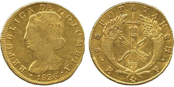 8 Эскудо Республика Новая Гранада (1831–1858) Золото 