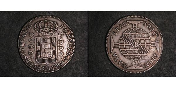 960 Reis Brésil Argent Jean VI de Portugal (1767-1826)