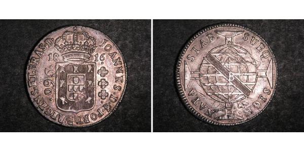 960 Reis Brasile Argento Giovanni VI del Portogallo (1767-1826)