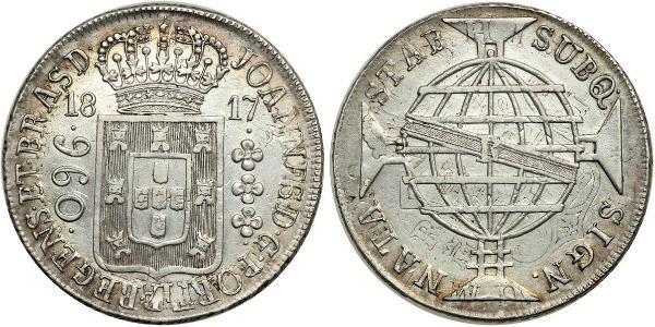 960 Reis Brasile Argento Giovanni VI del Portogallo (1767-1826)