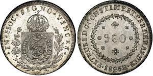 960 Reis Impero del Brasile (1822-1889) Argento 