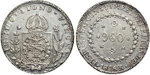 960 Reis Impero del Brasile (1822-1889) Argento 