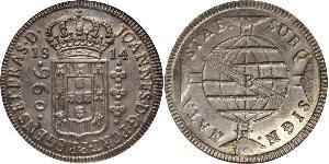 960 Reis Brasil Plata Juan VI de Portugal (1767-1826)