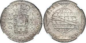 960 Reis Brasil Plata Juan VI de Portugal (1767-1826)