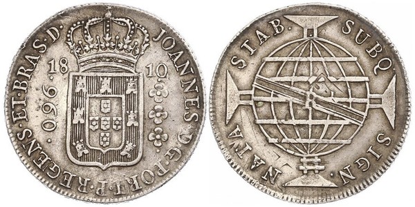 960 Reis Brasil Plata Juan VI de Portugal (1767-1826)