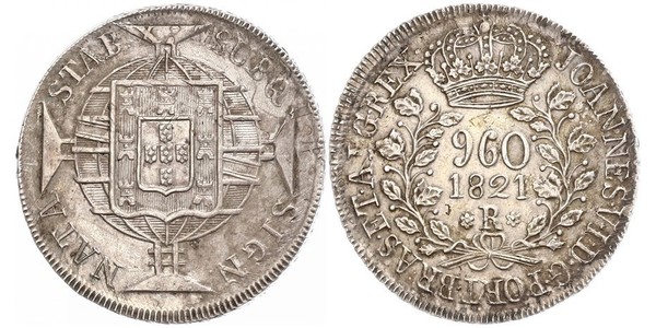 960 Reis Brasilien Silber 