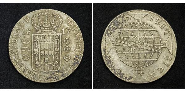 960 Рейс Бразилия Серебро Жуан VI король Португалии (1767-1826)