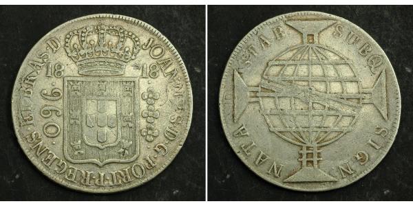 960 Рейс Бразилия Серебро Жуан VI король Португалии (1767-1826)