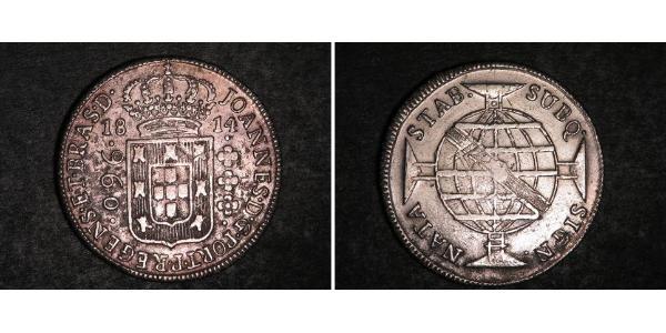 960 Рейс Бразилия Серебро Жуан VI король Португалии (1767-1826)