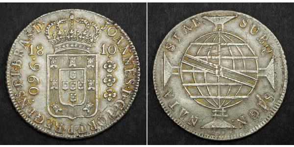 960 Рейс Бразилия Серебро Жуан VI король Португалии (1767-1826)