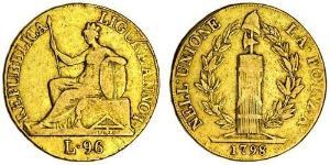96 Lira Italian city-states Oro 