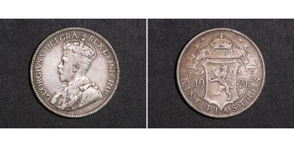 9 Piastre British Cyprus (1878 - 1960) Argent George V (1865-1936)