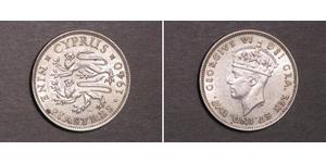 9 Piastre British Cyprus (1878 - 1960) Argento Giorgio VI (1895-1952)