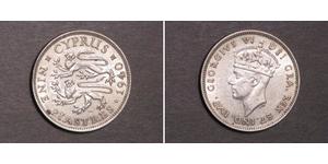 9 Piastre British Cyprus (1878 - 1960) Plata Jorge VI (1895-1952)