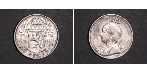 9 Piastre British Cyprus (1878 - 1960) Silber 
