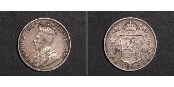 9 Piastre British Cyprus (1914–1960) Silver George V of the United Kingdom (1865-1936)