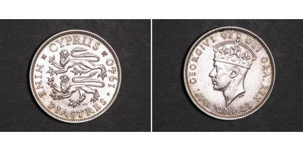 9 Piastre British Cyprus (1914–1960) Silver George VI (1895-1952)