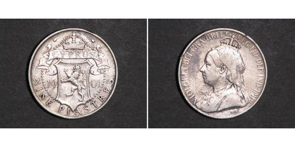 9 Piastre British Cyprus (1914–1960) 銀 