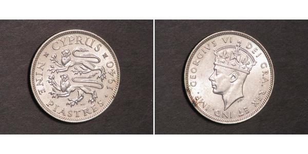 9 Piastre British Cyprus (1914–1960) 銀 乔治六世 (1895-1952)