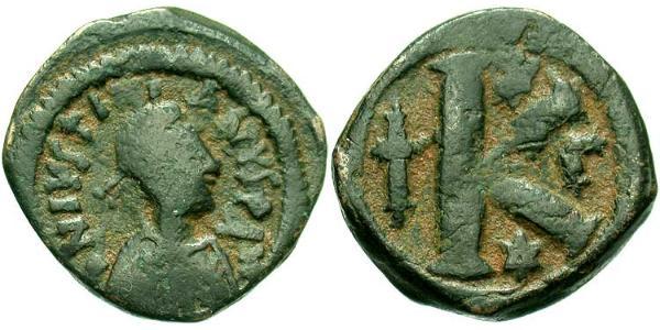Half Follis 拜占庭帝国 青铜 查士丁尼一世