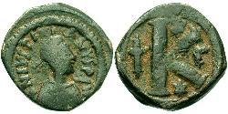 Half Фоллис Византийская империя (330-1453) Бронза Юстиниан I (482-565)