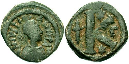 Half Фоллис Византийская империя (330-1453) Бронза Юстиниан I (482-565)
