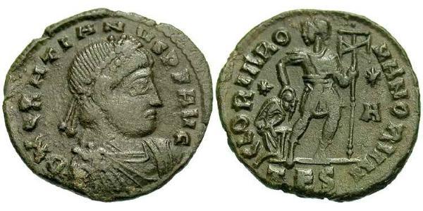  AE3 / 1 Фоллис Западная Римская империя (285-476) Бронза Грациан  (359-383)