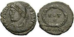  AE3 / 1 Фоллис Римская империя (27BC-395) Бронза Иовиан (331- 364)