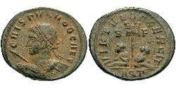  AE3 / 1 Фоллис Римская империя (27BC-395) Бронза Крисп (305 - 326)