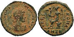  AE3 / 1 Фоллис Римская империя (27BC-395) Бронза Валентиниан II (371-392)