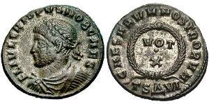  AE3 / 1 Фоллис Римская империя (27BC-395) Бронза Крисп (305 - 326)
