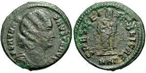  AE3 / 1 Фоллис Римская империя (27BC-395) Бронза Флавия Максима Фауста (289-326)